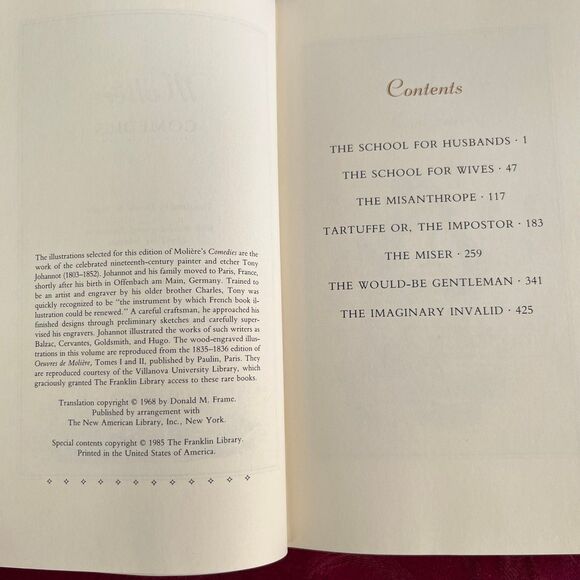 1985 Vintage Book: Comedies by Molière, The Franklin Library - Picture 6 of 10